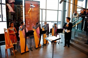 Harp Sinfonia Junior performed in multi-cultural costumes at Harps on the Hill Festival 2012.