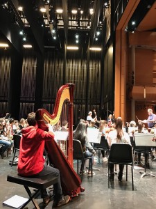 Sebastian performs with his school orchestra.